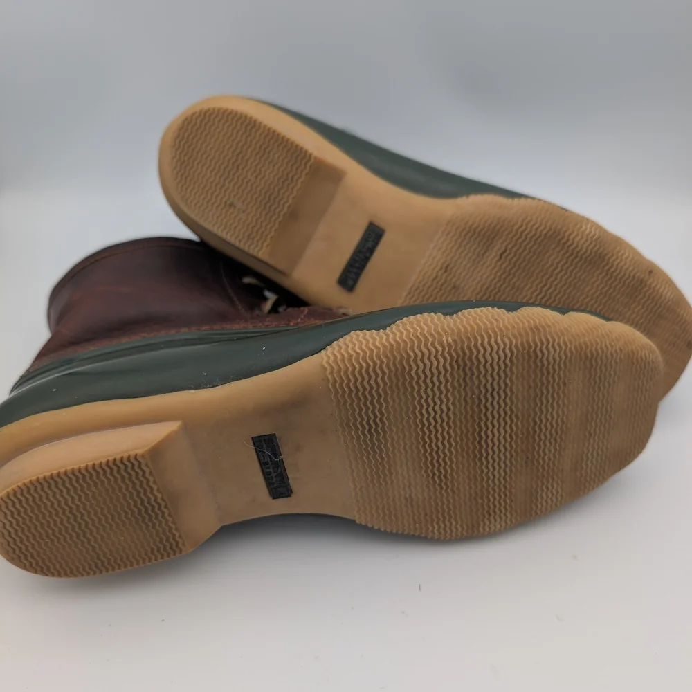 Sperry Top-Sider Women's Saltwater Duck Rain Boot Green Brown Tan Size 8